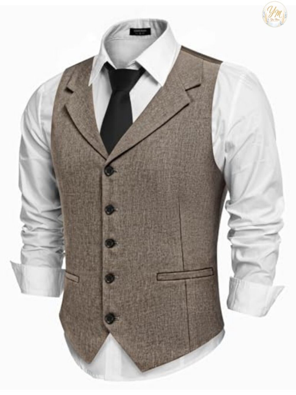Mens Suit Vest Slim Fit Notch Lapel Waistcoat Formal Casual Sleeveless